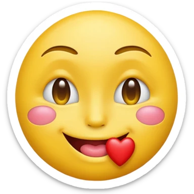 Make me an emoji doing a kiss face sticker