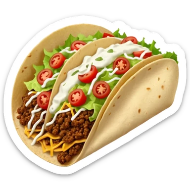 
Street food taco with toppings sticker