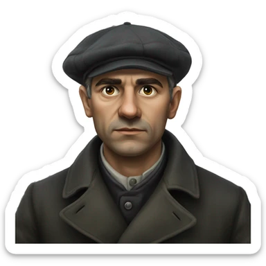 peasant in a pea coat during the 1917 revolution in russia photorealistic serious sticker