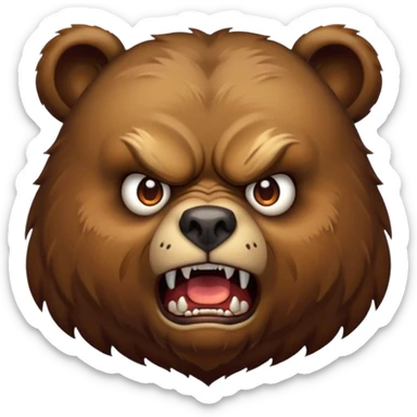 bear animal face sticker
