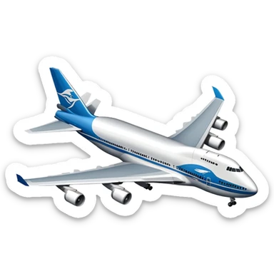 Boeing 747 jumbo jet with distinctive hump sticker