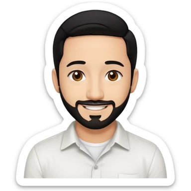 AJ McLean brown eyes, black hair, white shirt sticker