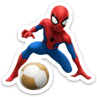 little singham as spider man kicking a ball sticker