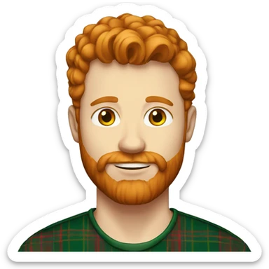Portrait, Irish Male, 34, Ginger, Facial Hair, tartan shirt sticker
