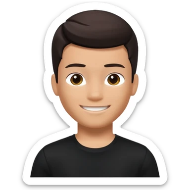 Roblox Avatar whit black shirt and sleek boy har  sticker