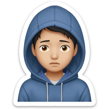 South Korean college student with a worried face (melange hoodie) sticker