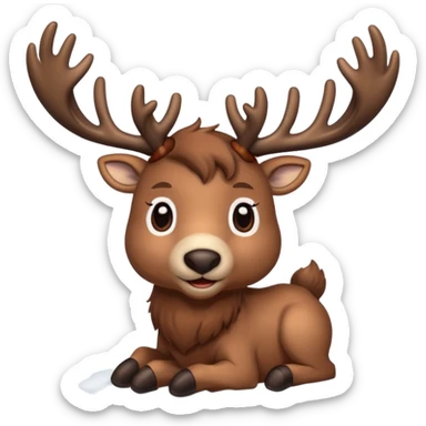 create some realistic christmas raindeers pausing sticker