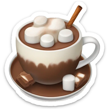hot chocolate with marshmallows and cream  sticker
