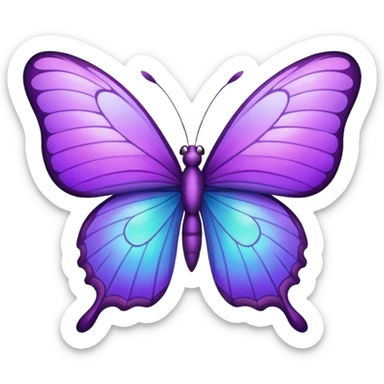 Purple butterfly in emoji sticker