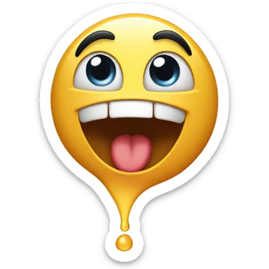 Surprised emoji with a happy cry sticker