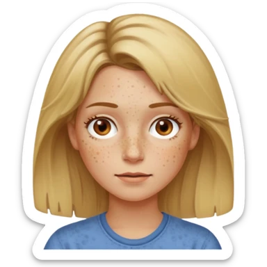 Dirty blonde hair girl with middle aged sticker