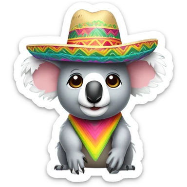 Koala wearing sombrero  sticker