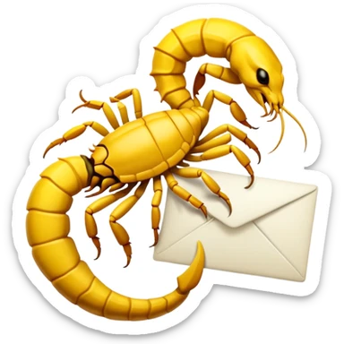 Scorpion holding letter A sticker