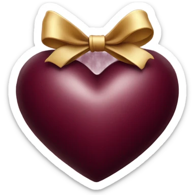 Burgundy heart with a bow sticker