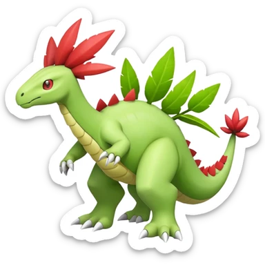Meganium-Amaura-fakemon (full body) sticker