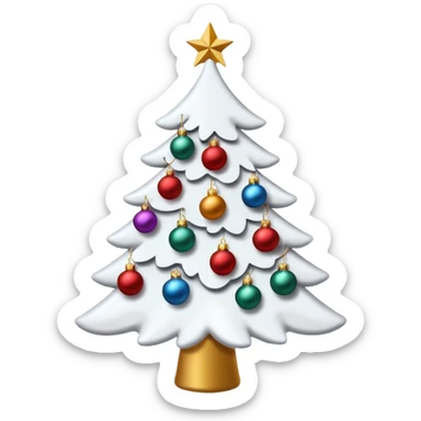   white popular christmas tree sticker