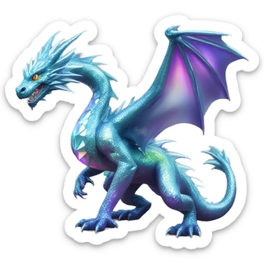 56-carat iridescent diamond crystal dragon full body sticker