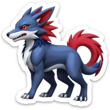 Zoroark-Gatomon-Sergal-Vernid-Protogen-Fakémon-Pokémon-creature  sticker