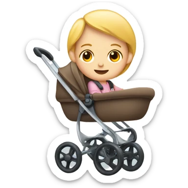A child in a stroller sticker
