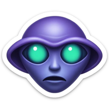 alien emoji with a centered third eye sticker