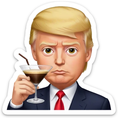 Donald Trump drinking an espresso martini sticker