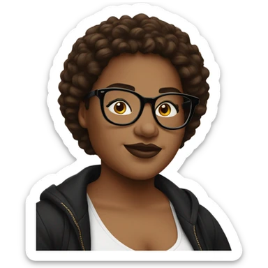 artist plus size black rimmed glasses sticker