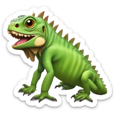 Iguana diabólica con pulgares ariba sticker