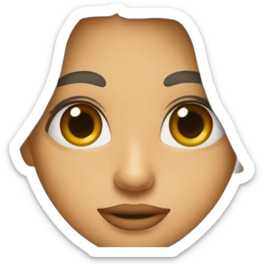 mujer pelo castaño hasta los hombros con anteojos cuadrados y ojos castaños sticker