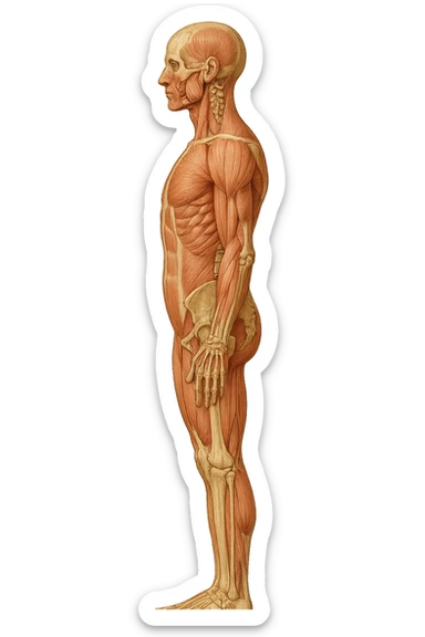 corpo umano anatomico con schiena piatta sticker