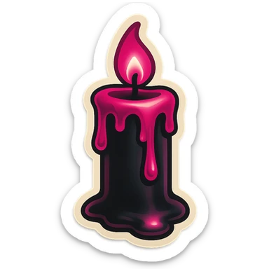 gothic candle, black and pink color scheme sticker