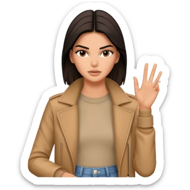 kendall jenner showing stop sticker