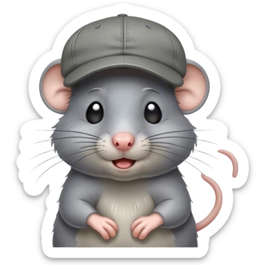 rat sobbing with a backwards cap sticker
