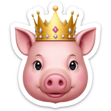 Me gustaría crear un cerdito con corona encima de el nombre yeicobvalentino que sea elegante para logo de mi granja sticker