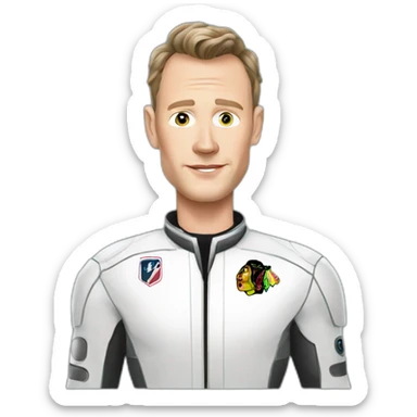 Fancy disco futuristic Jonathan Toews in spaceship sticker