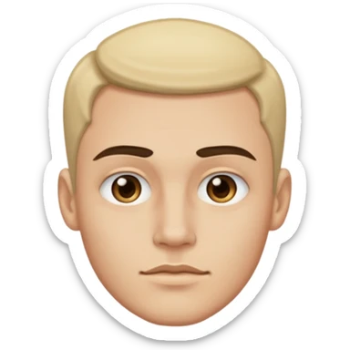  con una mandíbula muy marcada y con una ceja levantada y la otra abajo sticker