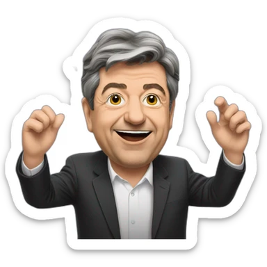 mélenchon qui tien une liasse de billet dans sa main sticker