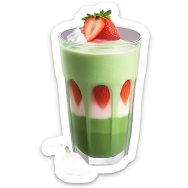 Iced strawberry matcha latte  sticker