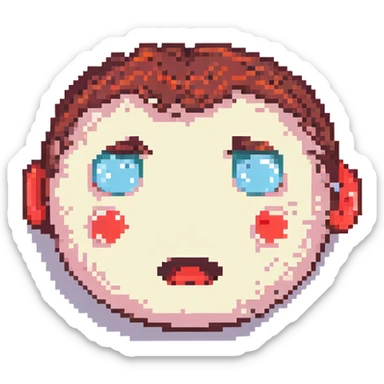 embarrassed face with red cheeks and wide open eyes sticker
