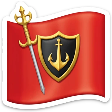 Create a flag with red on the sides like the Trinidad flag with black in middle. Add a gold 🔱 in the middle where the black is sticker