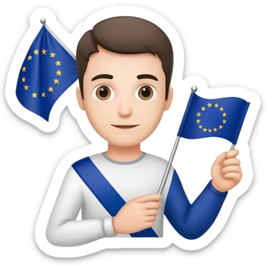 european union enthusiast with flag man sticker