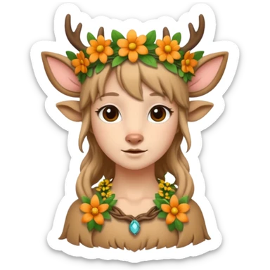 Cute Druid human like fawn sticker