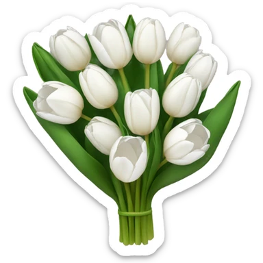 white tulip bouquet  sticker