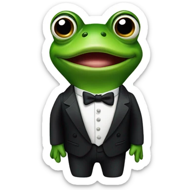 frog james bond in tuxedo sticker