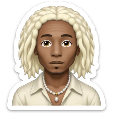 Black Male bob marley inspired hair platinum blonde with pearls makeup only head sticker