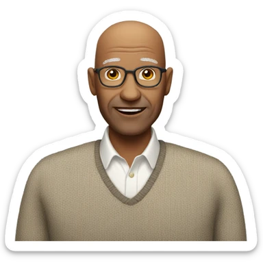 65 year old bald man sticker