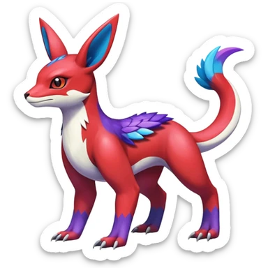  Cute Shiny Exotic Colorful Guilmon-Latias-Koraidon-Umbreon-Fakémon-hybrid-creature (full body)  sticker