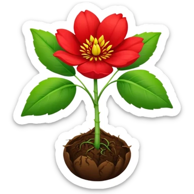 Broto de planta de flor vermelha sticker