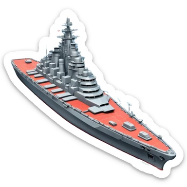 battleship arial view sticker