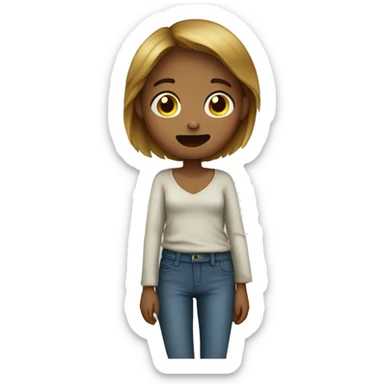 Girl with stomach ache sticker