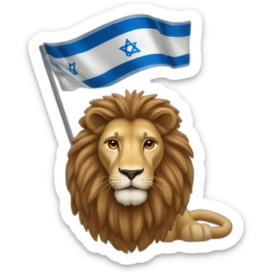 a lion with the colors of Israel sticker